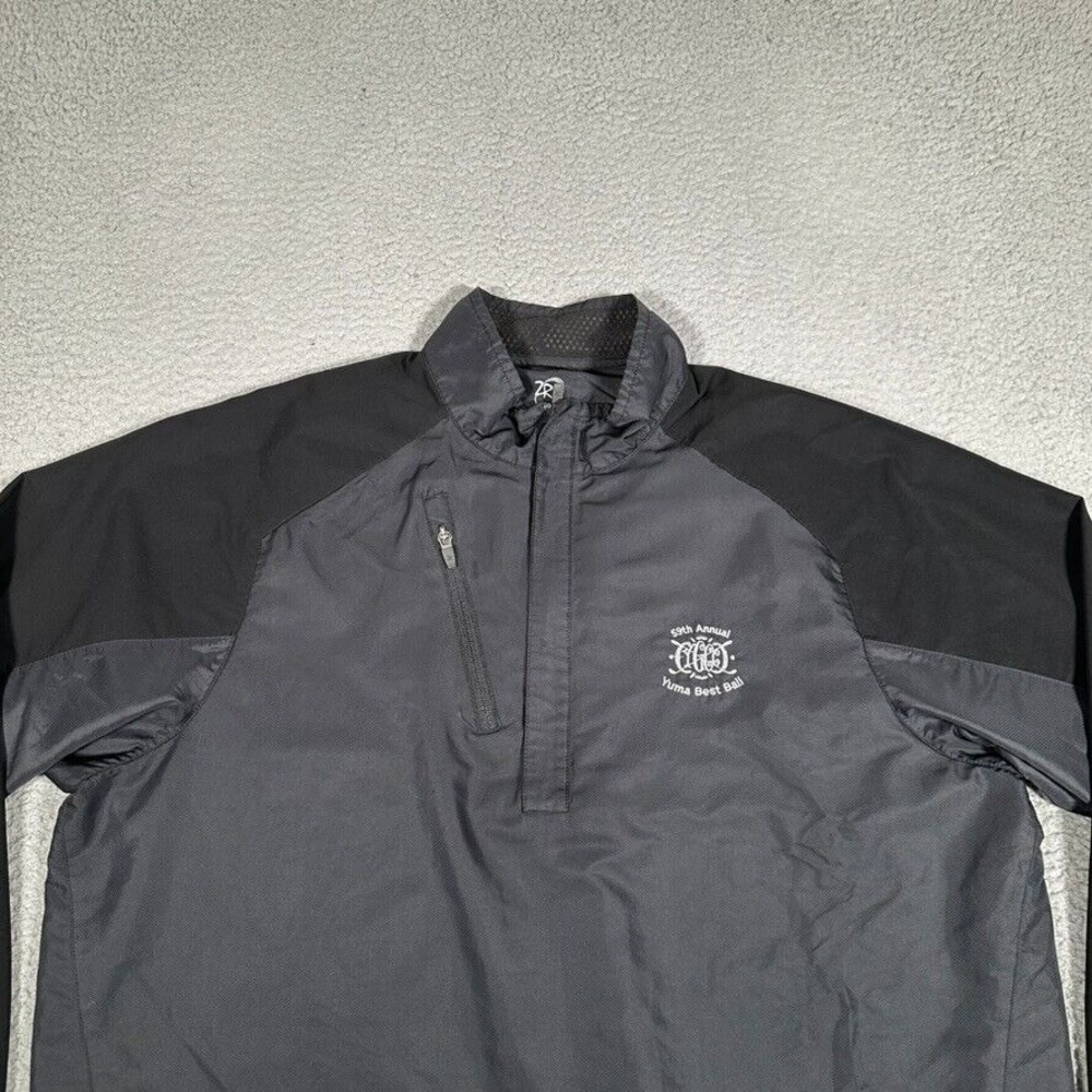 Zero Restriction Windbreaker Mens XL Black Tour Series 1/4 Zip Golf Pockets Logo - Picture 2 of 13